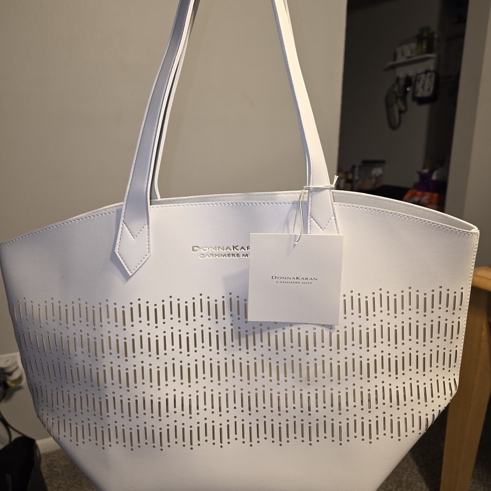 Donna Karan Light Gray Tote Bag